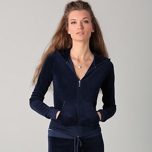 Juicy Couture Navy Velour Zip Up